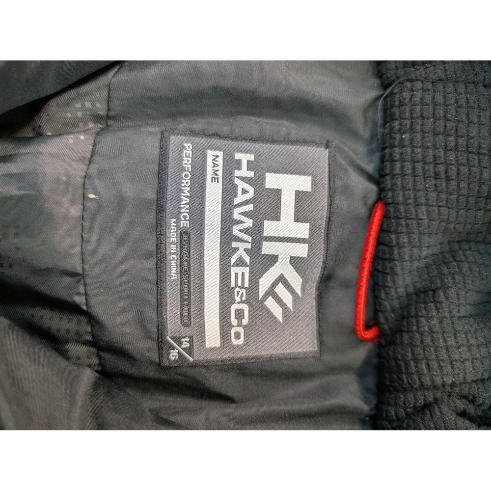 Hawke & Co Jacket Boys Size 14-16 Gray Hooded Puffer Full Zip Winter Coat